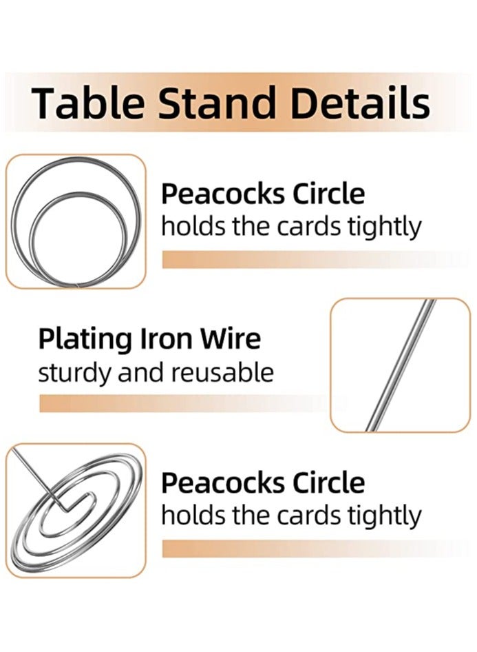 8 Pack Table Number Holders - 8.75 inch Silver Place Card Holders for Weddings, Birthdays, Baby Showers  Parties - Elegant Photo Picture Stands - Image 4